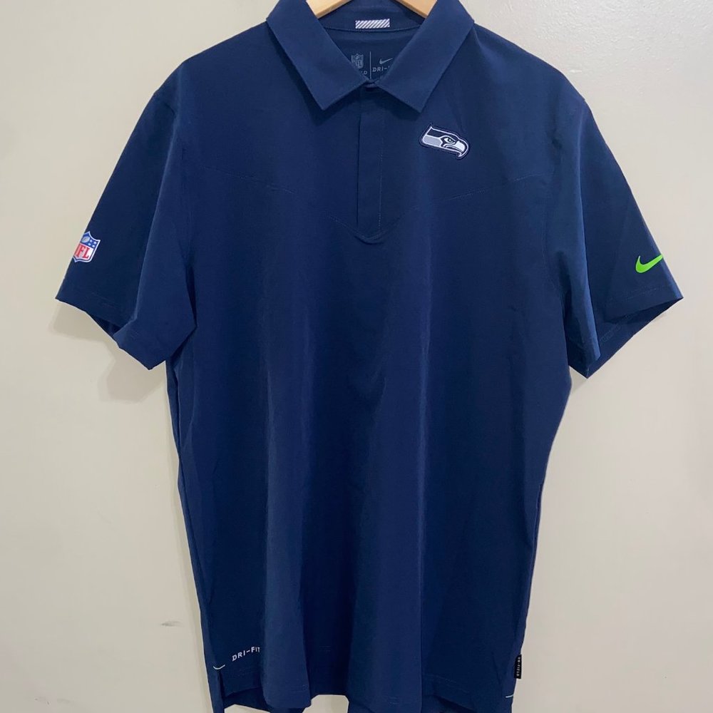 Nike NFL Seattle Seahawks Team Issue On Field Polo Shirt Mens XL CW8363-419 NEW